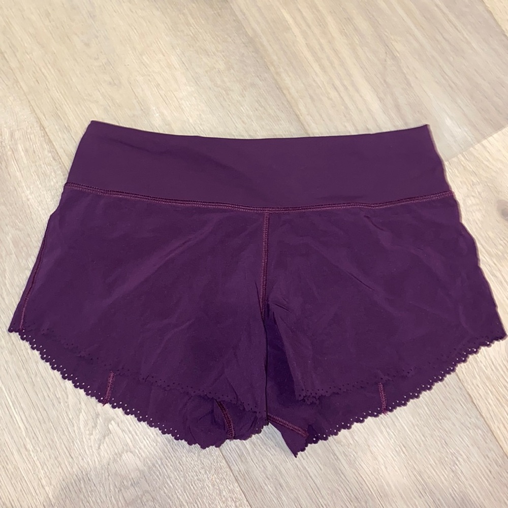Plum Scalloped Edge Speed Up Shorts - NO LONGER MADE